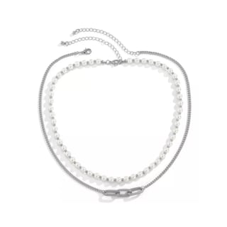 Foto 1 | Foto 1 | Collar de Perlas y Cadena Plateada