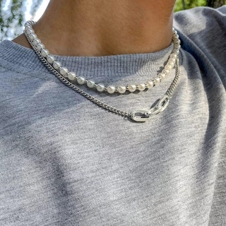 Foto 3 | Foto 3 | Collar de Perlas y Cadena Plateada