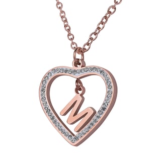 Foto 2 | Foto 2 | Collar LuckyLy CV46-M color Rosa con Baño de Oro 18k y Zirconia Cúbica - Corazón y Letra M