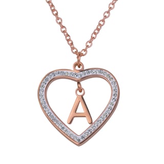 Foto 1 | Foto 1 | Collar LuckyLy CV46-A color Rosa con Baño de Oro 18k y Zirconia Cúbica - Corazón y Letra A