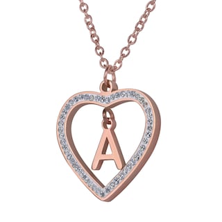 Foto 2 | Foto 2 | Collar LuckyLy CV46-A color Rosa con Baño de Oro 18k y Zirconia Cúbica - Corazón y Letra A