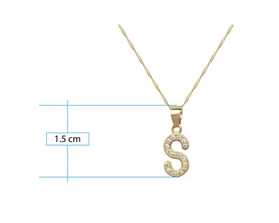 Foto 2 | Foto 2 | Collar Gargantilla Horoz M1739 Letra S Oro 10k 45 cm
