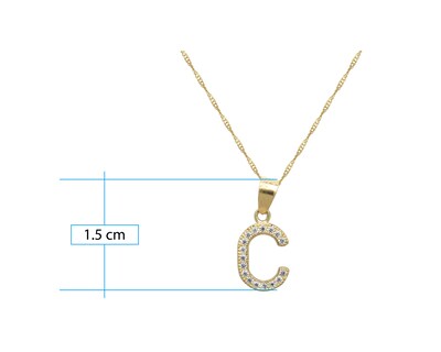 Foto 2 | Foto 2 | Collar Gargantilla Horoz M1724 Letra C Oro 10k 45 cm