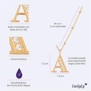 Foto 6 | Foto 6 | Collar con Dije Letra X Luckyly color Dorado