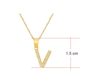 Foto 4 | Foto 4 | Collar Gargantilla de Oro 10k Horoz M1742 con Letra V
