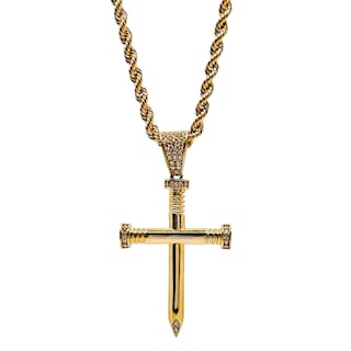 Foto 1 | Foto 1 | Collar de Cruz Crixus Joyería Oro 10K Torzal Piedra Zirconia para Hombre