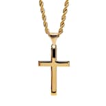 Collar de Cruz Crixus Joyería Oro 10K Torzal para Hombre