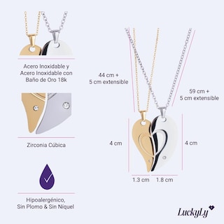 Foto 8 | Foto 8 | Collares Para Pareja De Corazón Luckyly, Modelo Amore