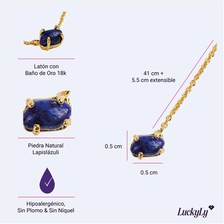 Foto 5 | Foto 5 | Collar de Mujer con Piedras Naturales Luckyly, Modelo Ivy Lapislázuli