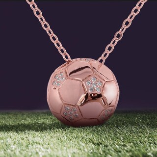 Foto 4 | Foto 4 | Collar Mujer de Balón De Fútbol Soccer Mundial Luckyly, Modelo Monda Oro Rosa