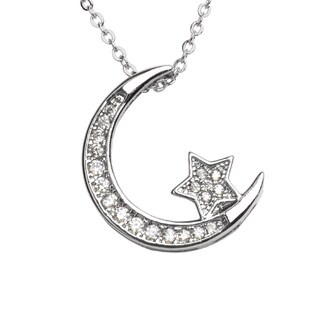 Foto 1 | Foto 1 | Collar con Dije de Luna y Estrella Luckyly Plateado
