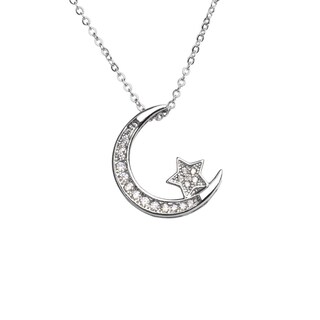 Foto 3 | Foto 3 | Collar con Dije de Luna y Estrella Luckyly Plateado