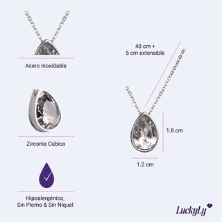Foto 5 | Foto 5 | Collar con Dije de Zirconia LuckyLy Hilda Plateado para Mujer