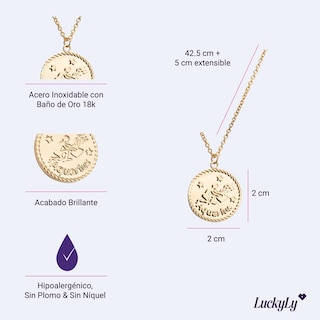 Foto 5 | Foto 5 | Collar de Horóscopo, Cadena y Dije de Signo Zodiacal Luckyly, Modelo Astra Cáncer
