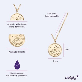 Foto 5 | Foto 5 | Collar de Horóscopo, Cadena y Dije de Signo Zodiacal Luckyly, Modelo Astra Virgo