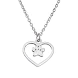 Cadena para Mujer Corazón con Dije de Huella de Perro Luckyly Paw