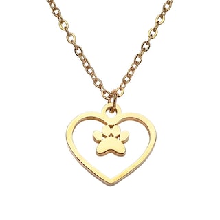 Foto 1 | Foto 1 | Collar Corazón Mujer con Dije de Huella de Perro Luckyly, Modelo Paw Oro
