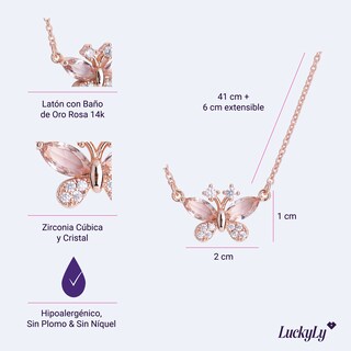 Foto 5 | Foto 5 | Cadena para Mujer Luckyly con Dije de Mariposa Gina