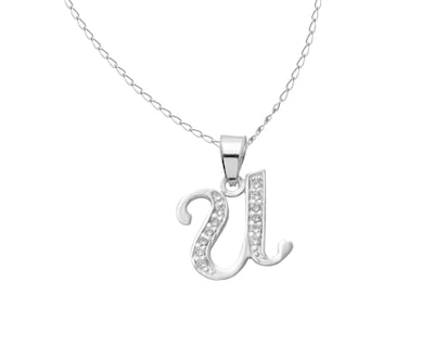 Foto 2 | Foto 2 | Cadena con Dije Horoz Letra ''U'' Plata 45 cm