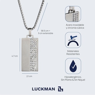 Foto 5 | Foto 5 | Cadena para Hombre con Dije Luckman Luke Plateada