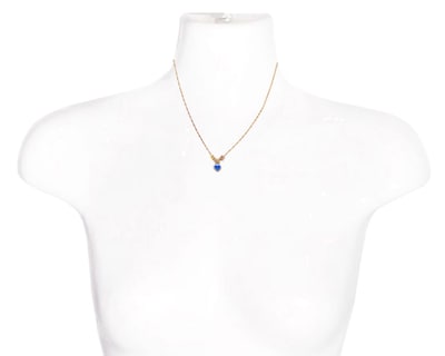Foto 3 | Foto 3 | Gargantilla Collar Corazón Circonia Tono Azul Zafiro 45 cm Oro 10k Horoz