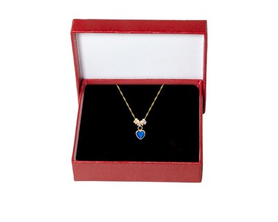 Foto 5 | Foto 5 | Gargantilla Collar Corazón Circonia Tono Azul Zafiro 45 cm Oro 10k Horoz