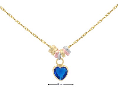 Foto 7 | Foto 7 | Gargantilla Collar Corazón Circonia Tono Azul Zafiro 45 cm Oro 10k Horoz