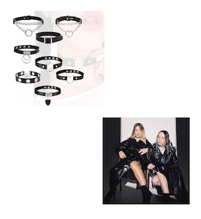 Foto 5 | Foto 5 | Gargantilla Punk Gótico Choker 8 Piezas Negro/Plata