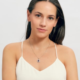 Foto 4 | Foto 4 | Collar con Baño de Plata 14k con Dije de Zirconia Cúbica Luckyly Modelo Elia Azul