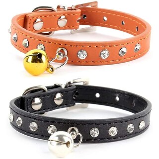 Foto 4 | Foto 4 | Collar Huoguo De Piel Para Perro Y Gato Con Diamantes De Imitación, Correa Para Cuello Y Hebilla - Venta Internacional.