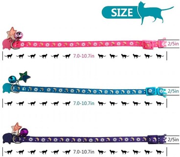 Foto 1 | Foto 1 | Collares Para Gatos Huoguo, 3 Unidades, Breakaway, Con Campana Dorada Y Luna Brillante - Venta Internacional.