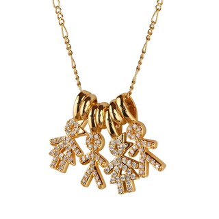 Foto 2 | Foto 2 | Collar Para Mujer De Niños Personalizado, Baño De Oro 14k Y Zirconia Cúbica, Cadena Y Charms Luckyly, Modelo Darcy