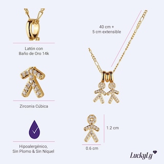 Foto 5 | Foto 5 | Collar Para Mujer De Niños Personalizado, Baño De Oro 14k Y Zirconia Cúbica, Cadena Y Charms Luckyly, Modelo Darcy