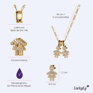 Foto 5 | Foto 5 | Collar Para Mujer De Niños Personalizado, Baño De Oro 14k Y Zirconia Cúbica, Cadena Y Charms Luckyly, Modelo Darcy