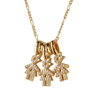 Foto 2 | Foto 2 | Collar Para Mujer De Niños Personalizado, Baño De Oro 14k Y Zirconia Cúbica, Cadena Y Charms Luckyly, Modelo Darcy