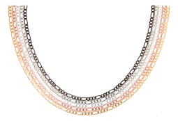 Cadena De Plata 925 Figaro De 50cm Calibre 5.1mm 4 Colores