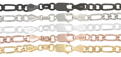 Foto 6 | Foto 6 | Cadena De Plata 925 Figaro De 50cm Calibre 5.1mm 4 Colores