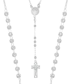 Foto 7 | Foto 7 | Rosario de Plata Ley 925 con Bola Diamantada de 55 cm