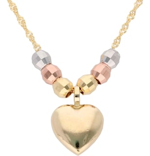 Foto 5 | Foto 5 | Gargantilla Italiana 14k De Corazón Inflado Y Bolas Tricolor