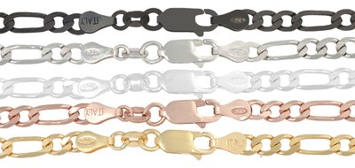 Foto 6 | Foto 6 | Cadena De Plata 925 Figaro De 50cm Calibre 5.1mm 4 Colores