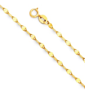 Foto 4 | Foto 4 | Cadena De Oro Italiano 14k Estilo Grano De Café 45 Cm