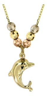 Foto 1 | Foto 1 | Gargantilla Italiana 14k de Delfin y Bolas Tricolor