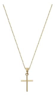 Foto 2 | Foto 2 | Cadena De Oro 10k Para Mujer Estilo Rolo Con Dije De Cruz De Tubo 40 Cm 1.6 G