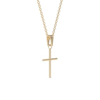Foto 6 | Foto 6 | Cadena De Oro 10k Para Mujer Estilo Rolo Con Dije De Cruz De Tubo 40 Cm 1.6 G