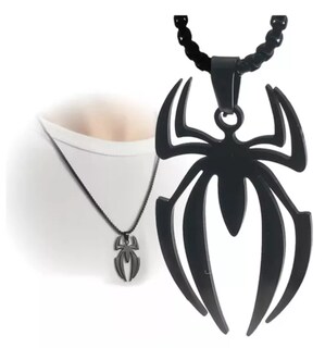Foto 2 | Foto 2 | Collar Colgante De Acero Inoxidable De 60 Cm Con Diseño De Araña Negro
