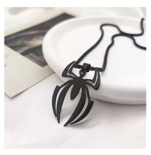 Foto 4 | Foto 4 | Collar Colgante De Acero Inoxidable De 60 Cm Con Diseño De Araña Negro