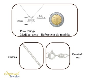 Foto 2 | Foto 2 | Collar De Libelula De Plata 925 Con Bola Diamantada De 45 Cm