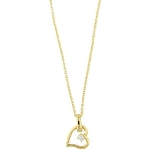 Foto 1 | Foto 1 | Collar Para Mujer Con Cristal Fino Europeo En Forma De Corazón Chueco– Bañado En Oro 14k-