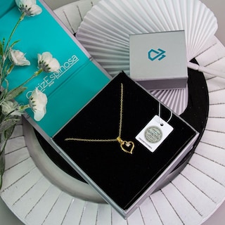 Foto 3 | Foto 3 | Collar Para Mujer Con Cristal Fino Europeo En Forma De Corazón Chueco– Bañado En Oro 14k-
