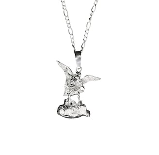Foto 2 | Foto 2 | Dije De Plata Arcángel San Miguel Con Cadena De Plata Calibre 50